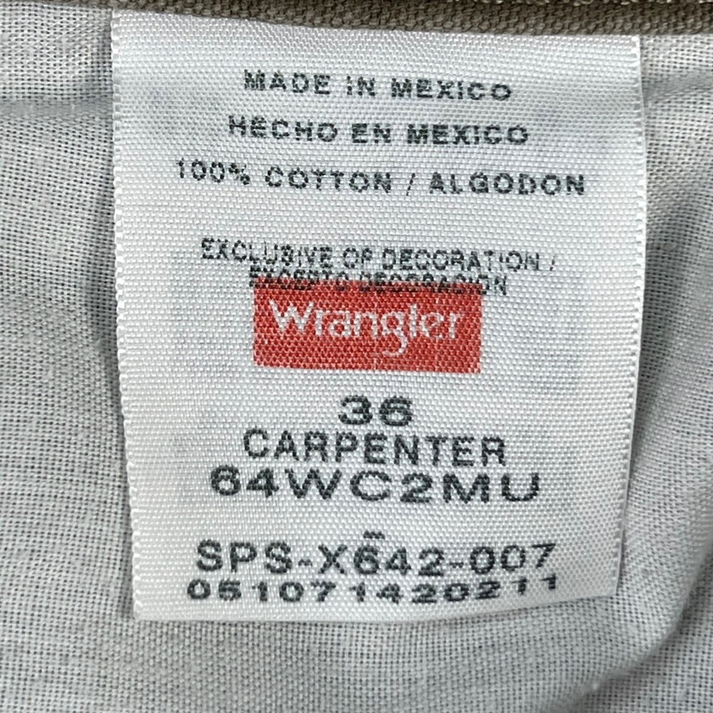 Wrangler Mens Carpenter Shorts Size 36 Green Canvas Cotton Workwear‎ - Picture 2 of 9